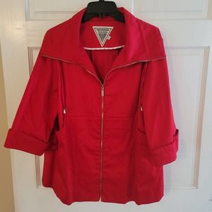 Marvin Richards Red 3/4 Sleeve Jacket - Size Large